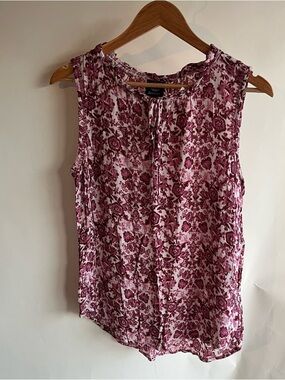Bobeau Blouse Sz Lg Women’s Sleeveless Peasant EUC
